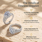csandiva™ The "Everlasting" 5.0ct Adjustable Halo Ring - Comfort Fit & Travel-Safe Brilliance | Claim 90% OFF Today🔥