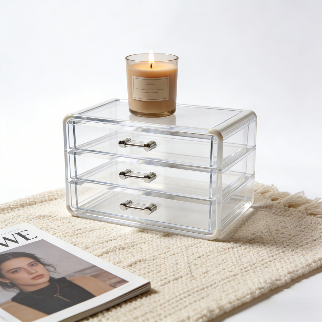 Transparent Acrylic Storage Drawer Unit