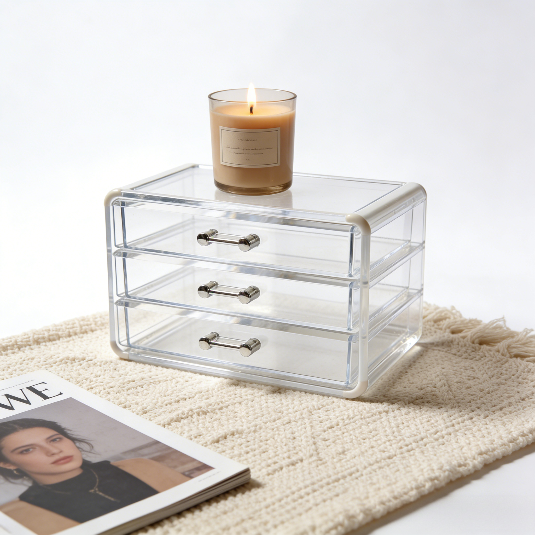 Transparent Acrylic Storage Drawer Unit