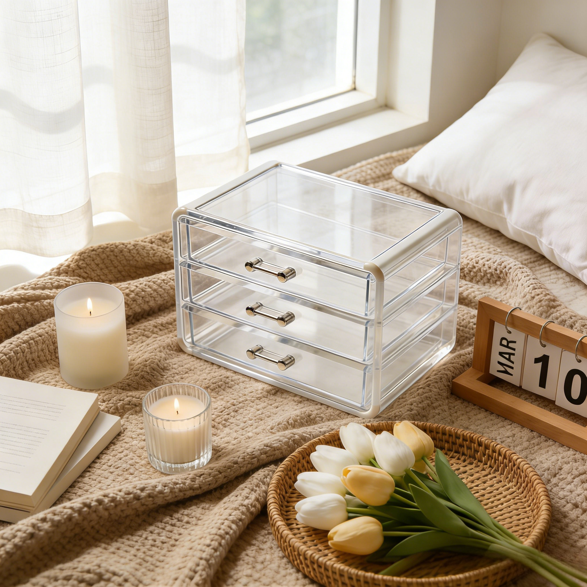 Transparent Acrylic Storage Drawer Unit