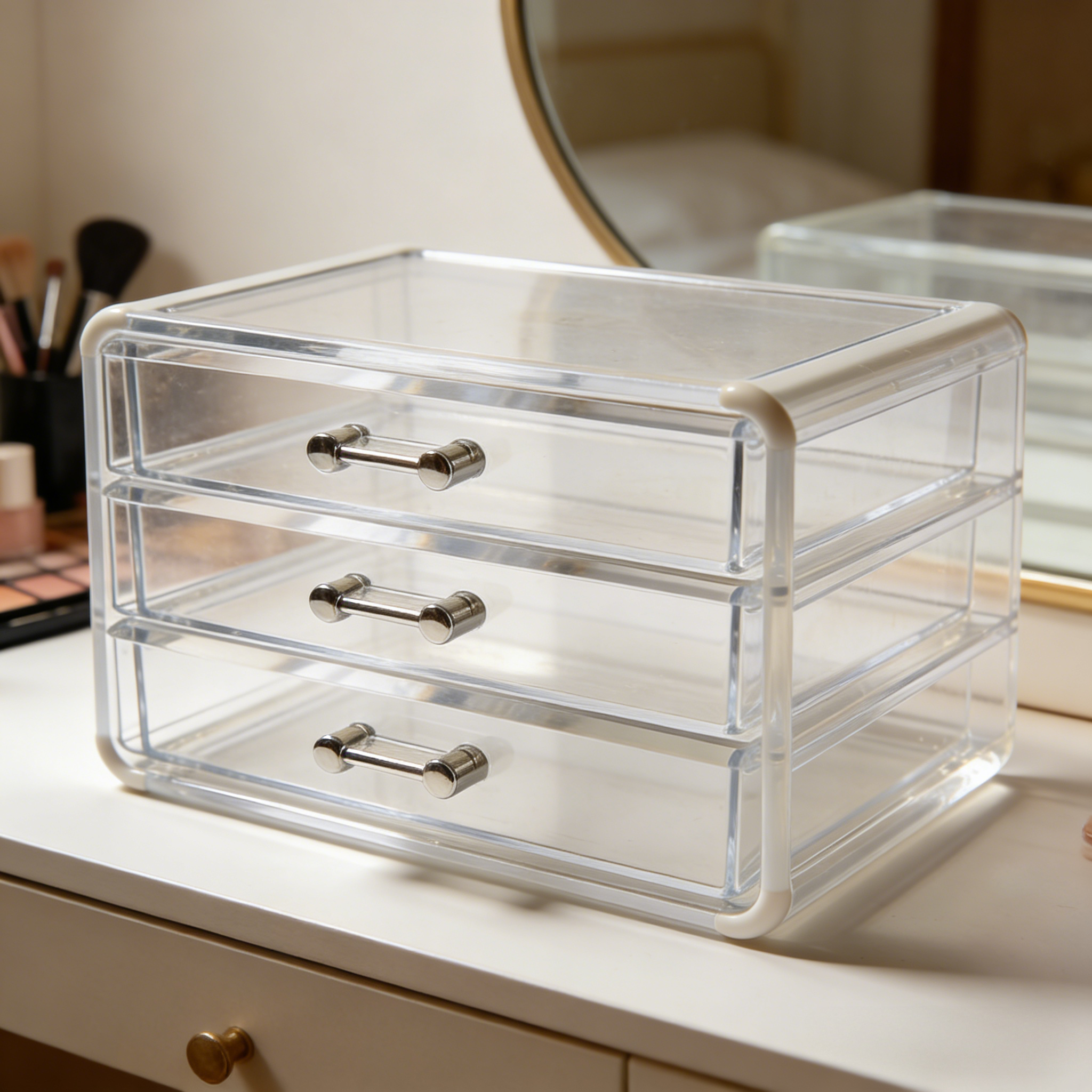 Transparent Acrylic Storage Drawer Unit