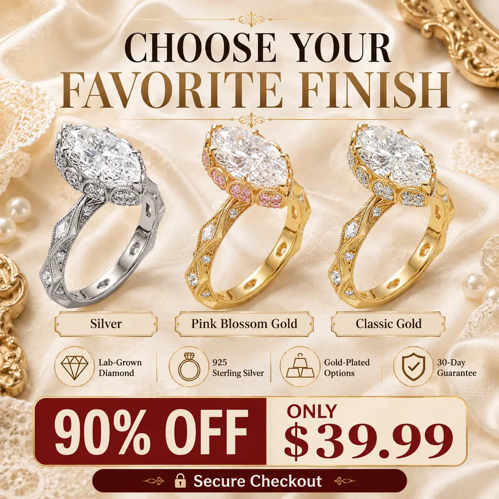A Timeless Heirloom-Inspired Marquise Ring With Unforgettable Diamond Brilliance | Last Day Sale-90% OFF🔥