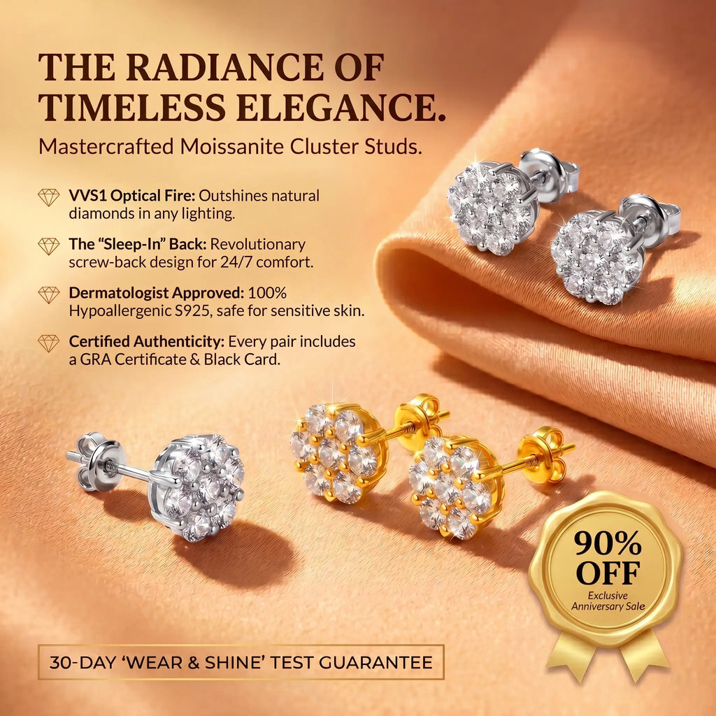 csandiva™ The Timeless Bloom Moissanite Studs - Zero Anxiety Elegance & Radiant Heirloom Alternative | Last Day 90% OFF🔥