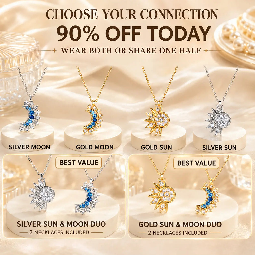 The Celestial Connection™ Magnetic Sun & Moon Necklace — Wear It Together, Share One Half, or Let the Pendants Reconnect Every Time You Meet | Last Day Sale-90% OFF🔥