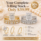 The Complete 3-Ring Bridal Stack — One Timeless Set, Endless Ways to Wear Your Sparkle | Gold or Silver | Last Day Sale-90% OFF🔥