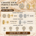The Floral Stud Earrings That Make Every Look Shine — 7-Stone Moissanite Brilliance with Gold & Silver Finishes and Butterfly or Secure Screw Back Options | Gold or Silver | Last Day Sale-90% OFF🔥