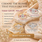 The Blush Bloom™ Oval Moissanite Ring — A Brilliant Oval Center Framed by Delicate Baby’s-Breath Sapphire Clusters in Gold or Silver | Last Day Sale-90% OFF🔥