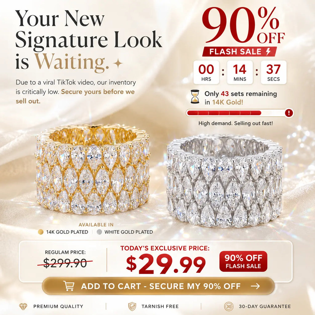 The Heiress 3-in-1 Seamless Interlocking Eternity Stack | Flawless Pear & Marquise Statement Ring Set | Waterproof Travel Decoy | Last Day 90% OFF 🔥