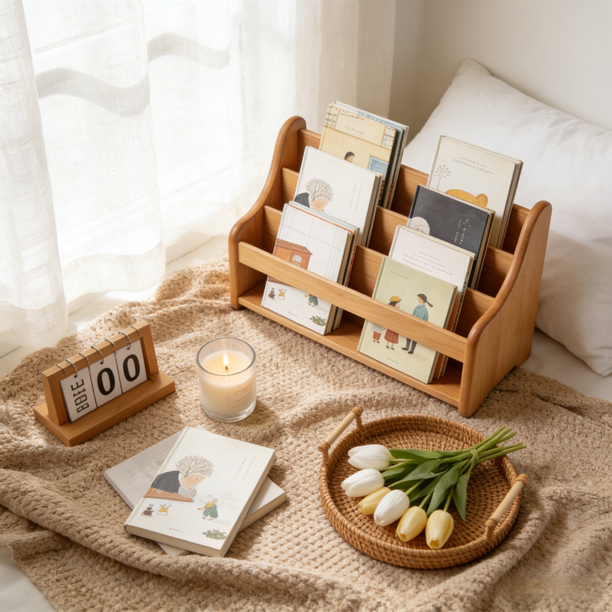 Wooden Children’s Book Display Stand