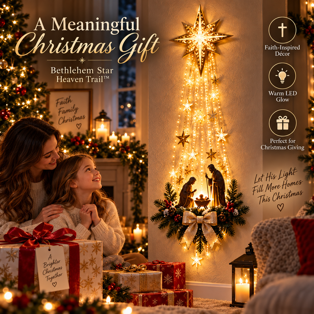 ✨Last Day 90% OFF✨✝️ Bethlehem Star of Faith™ – Lighted Nativity Wall Decor