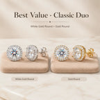 csandiva™ VVS1 Moissanite Halo Studs - Zero Droop Comfort & 100% Waterproof Brilliance | Claim 90% OFF Today🔥