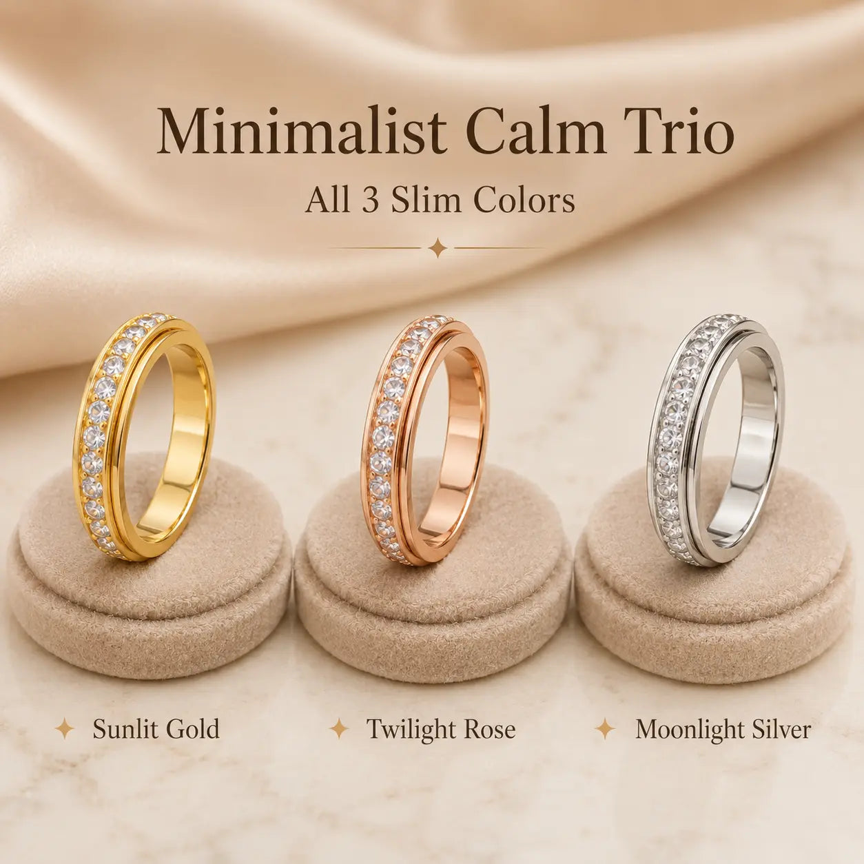 The Viral 18K Artisan Mindfulness Spinner Ring | Whisper-Quiet Elegance, Zero Green Fingers & A $10,000 Look | Last Day Sale-90% OFF🔥