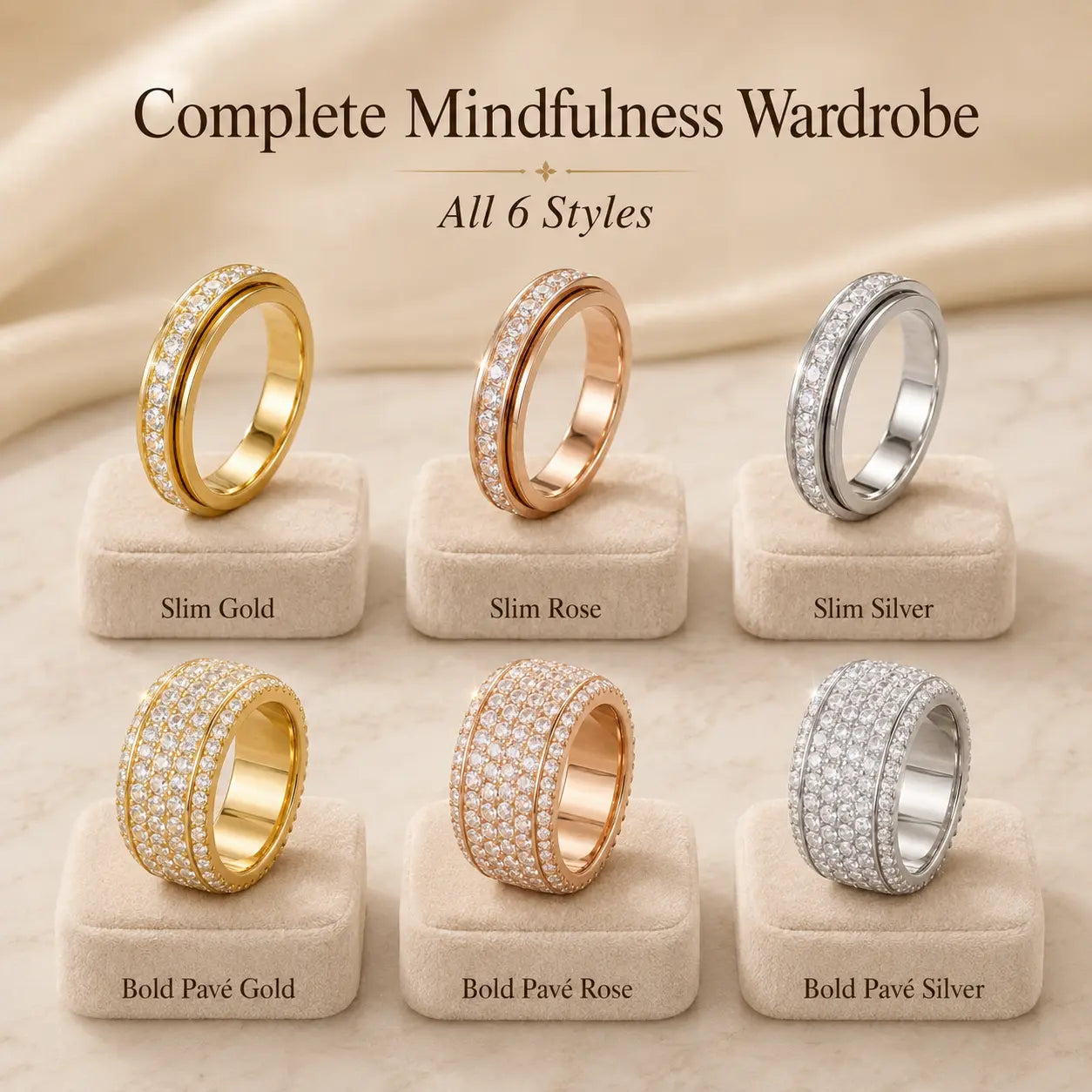 The Viral 18K Artisan Mindfulness Spinner Ring | Whisper-Quiet Elegance, Zero Green Fingers & A $10,000 Look | Last Day Sale-90% OFF🔥
