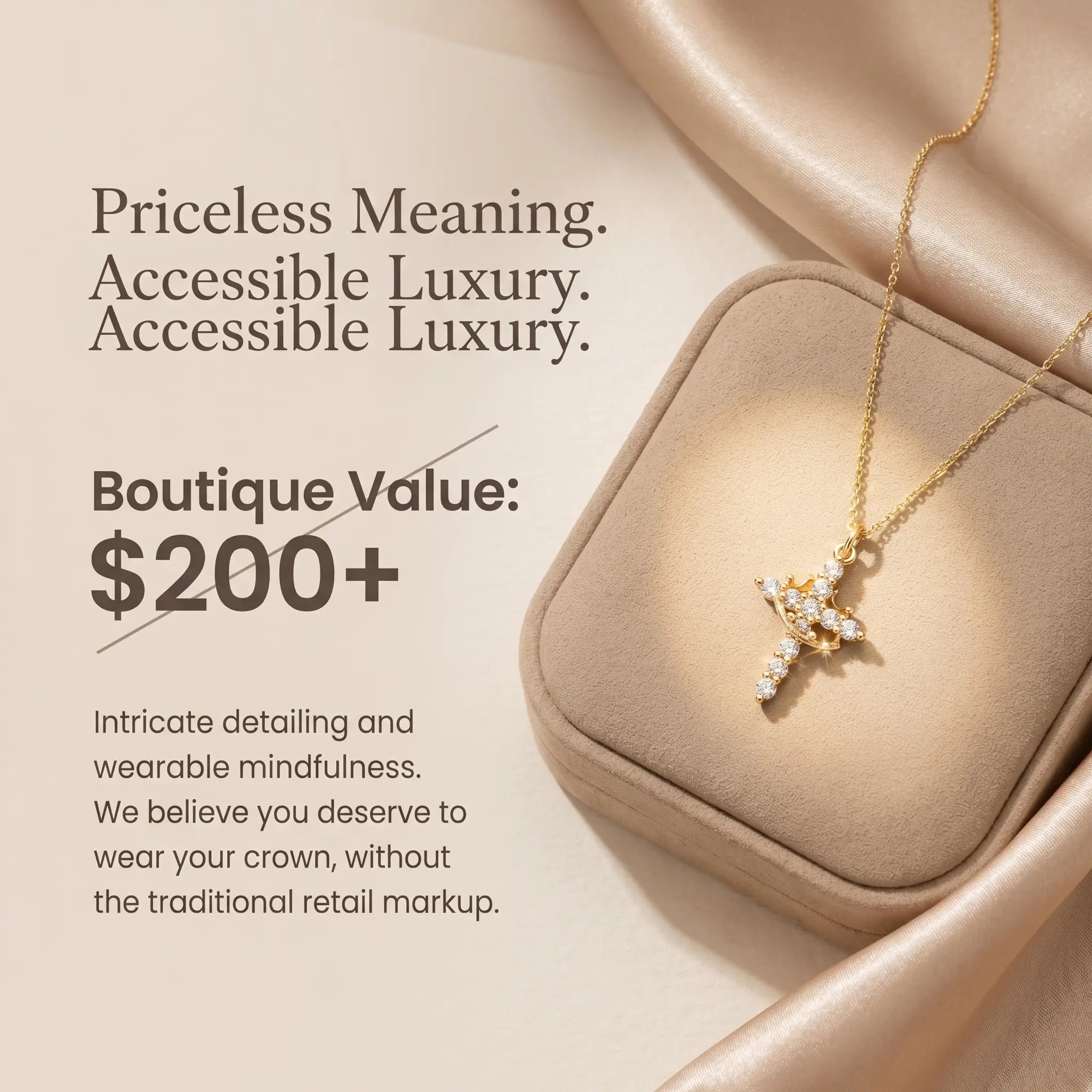 csandiva™ 14K Gold Rotatable Crown Cross Necklace - Discreet Anxiety Relief & Elegant Faith Jewelry | Claim 90% OFF Today🔥