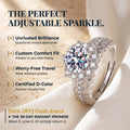 csandiva™ The "Everlasting" 5.0ct Adjustable Halo Ring - Comfort Fit & Travel-Safe Brilliance | Claim 90% OFF Today🔥