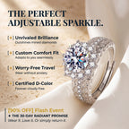 csandiva™ The "Everlasting" 5.0ct Adjustable Halo Ring - Comfort Fit & Travel-Safe Brilliance | Claim 90% OFF Today🔥