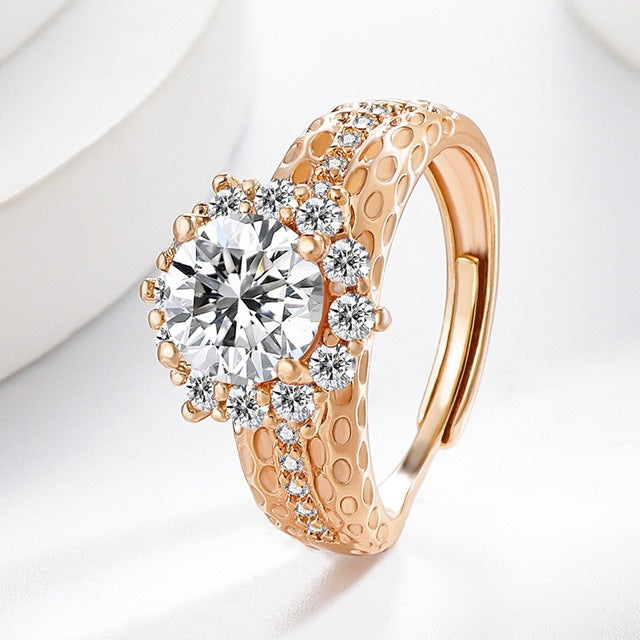 csandiva™ The "Everlasting" 5.0ct Adjustable Halo Ring - Comfort Fit & Travel-Safe Brilliance | Claim 90% OFF Last Day🔥