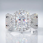 csandiva™ The "Aura" 3.0ct Radiant Halo Ring - Travel-Safe Brilliance & Smart Luxury Alternative | Claim 90% OFF Today🔥