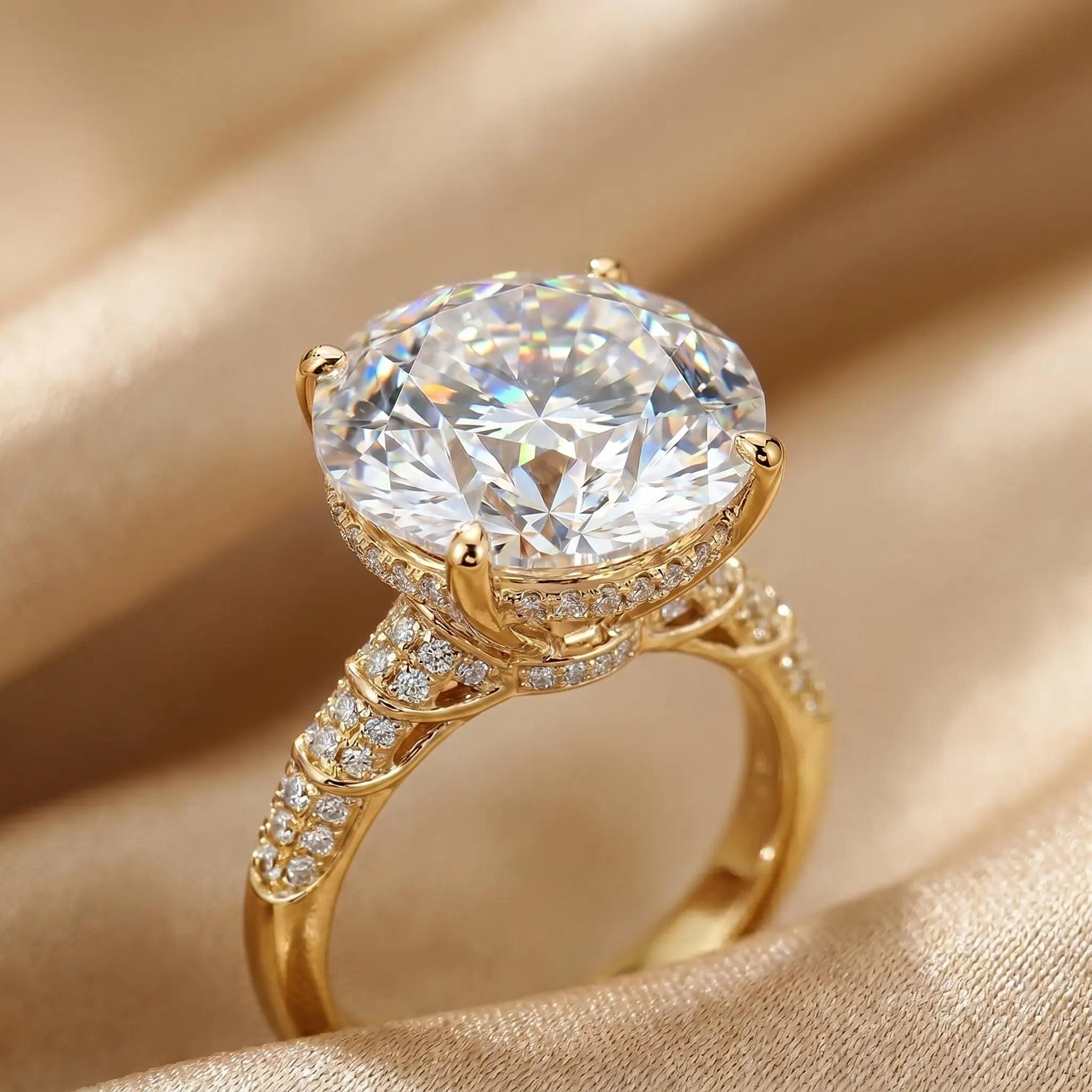 Csandiva™ The "Heiress" Flawless Moissanite Statement Ring | $15k Megawatt Brilliance, Passes Testers, Hypoallergenic (Sizes 4-15) | Last Day 90% OFF 🔥