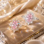 The Blush Aurora Pink Oval Moissanite Ring — A Luminous Blush Center, Flattering Oval Shape & Vintage Starburst Halo Made to Celebrate the Woman You’ve Become | Gold or Silver | Last Day Sale-90% OFF🔥