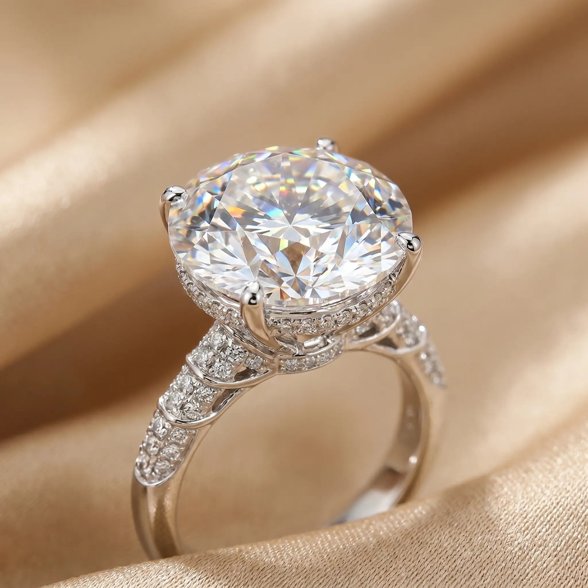 Csandiva™ The "Heiress" Flawless Moissanite Statement Ring | $15k Megawatt Brilliance, Passes Testers, Hypoallergenic (Sizes 4-15) | Last Day 90% OFF 🔥