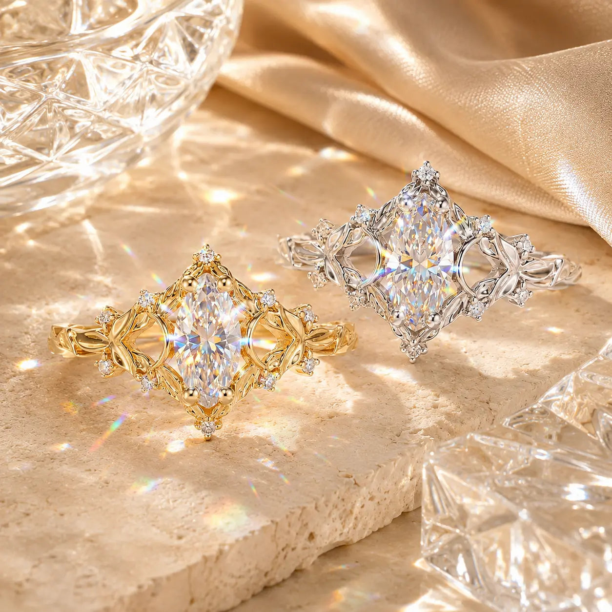 The Evergrowth™ Marquise Vine Moissanite Ring — An Elongated, Hand-Flattering Botanical Heirloom Design With Brilliant Fire in Gold or Silver | Last Day Sale-90% OFF🔥