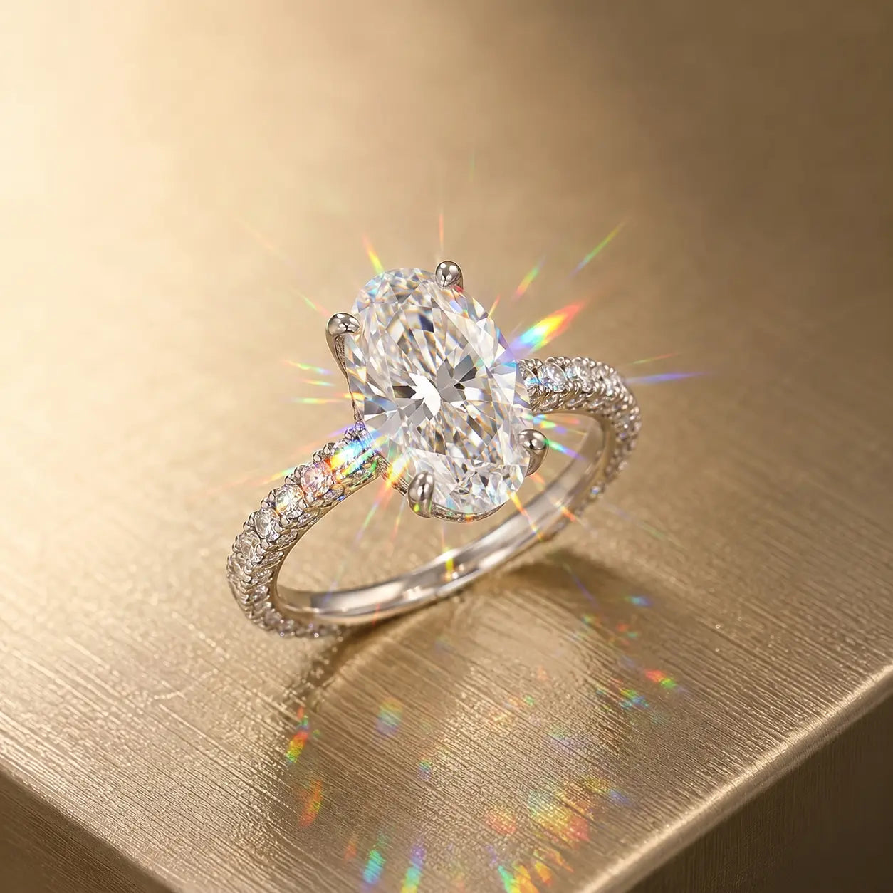 Csandiva™ The "Heiress" Flawless Moissanite Statement Ring | $15k Megawatt Brilliance, Passes Testers, Hypoallergenic (Sizes 4-15) | Last Day 90% OFF 🔥