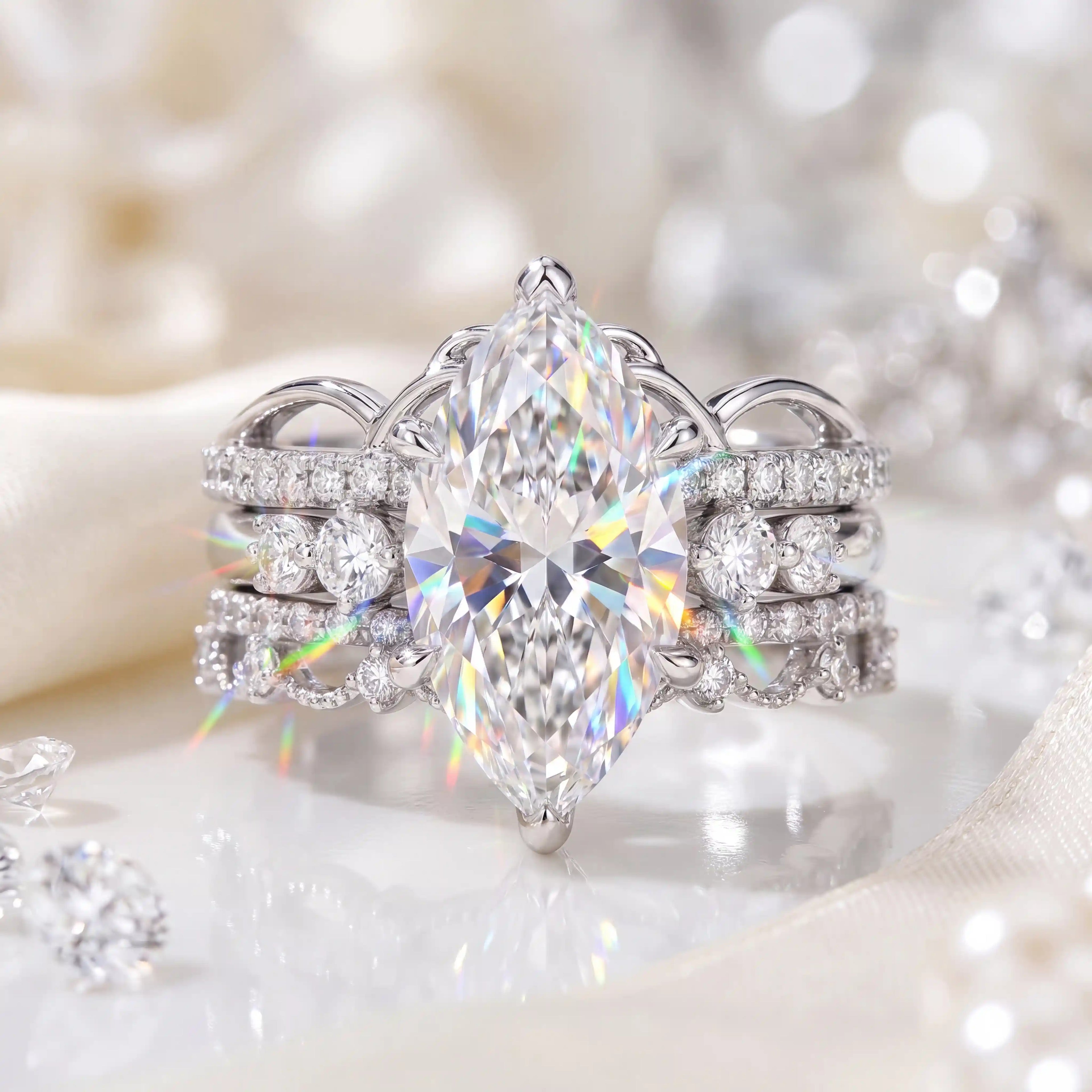 The Complete Marquise Crown Ring Stack — 3 Perfectly Matched Rings, One Unforgettable Look-Last Day Sale-90% OFF🔥