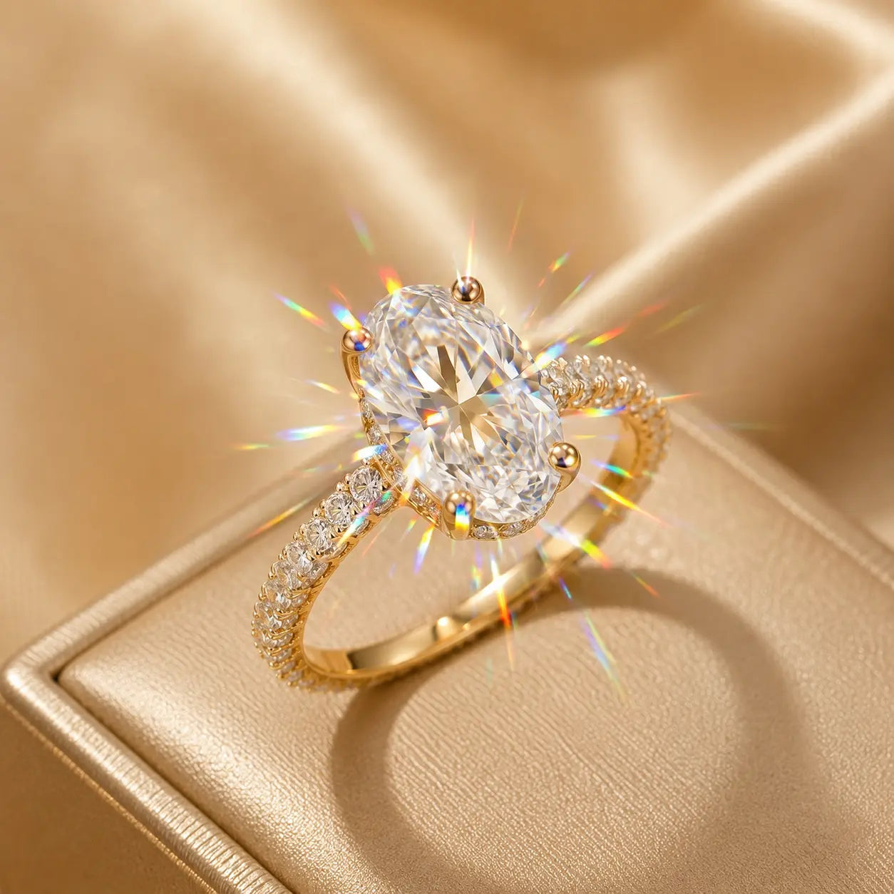 Csandiva™ The "Heiress" Flawless Moissanite Statement Ring | $15k Megawatt Brilliance, Passes Testers, Hypoallergenic (Sizes 4-15) | Last Day 90% OFF 🔥