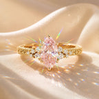 The Marquise Bloom Vintage Moissanite Ring — A Finger-Flattering Marquise Silhouette with Romantic Floral Details in Clear or Blush Pink | Last Day Sale-90% OFF🔥