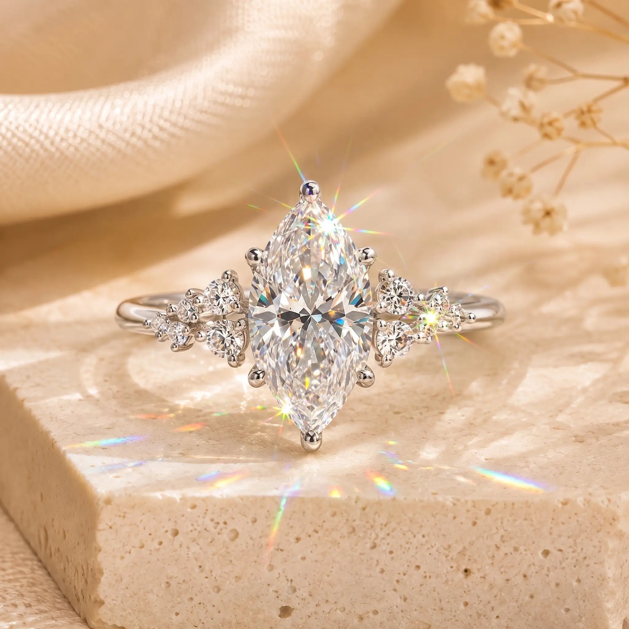 The Everglow Marquise™ Lab-Grown Diamond Ring — A Brilliant, Hand-Elongating Statement Made for Love, Milestones & Choosing Yourself | Gold or Silver | Last Day Sale-90% OFF🔥