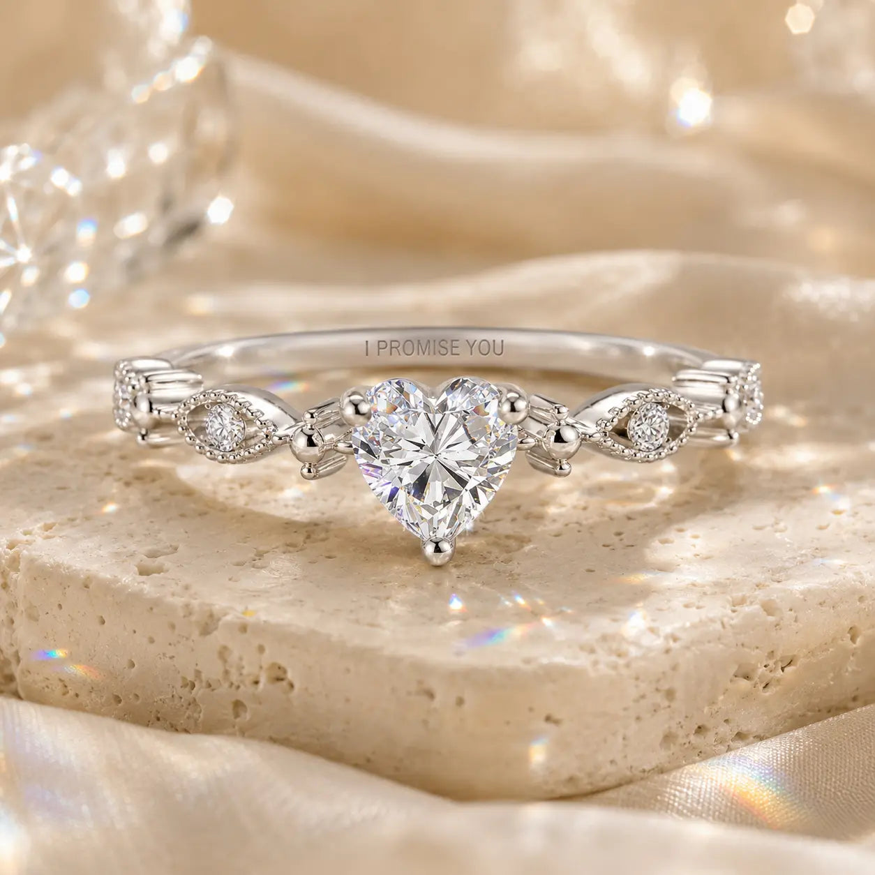 A Promise You Can Wear Every Day — Heart-Cut 5A CZ “I Promise You” Ring in 925 Sterling Silver | Gold or Silver | Last Day Sale-90% OFF🔥