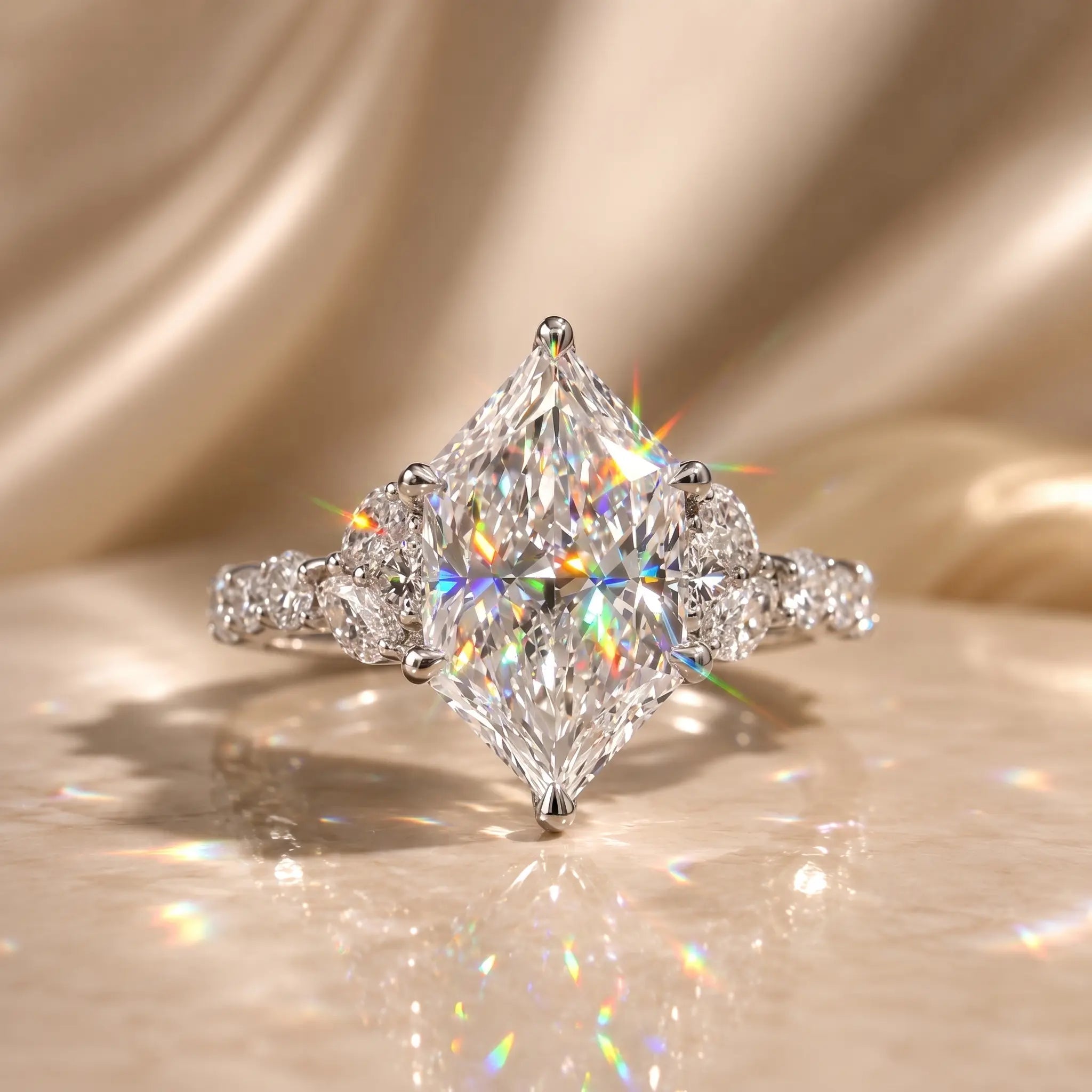 3ct Dutch Marquise Bloom Lab-Grown Diamond Ring — A Finger-Flattering Statement of Brilliant Sparkle & Custom-Look Elegance | Gold or Silver | Last Day Sale-90% OFF🔥