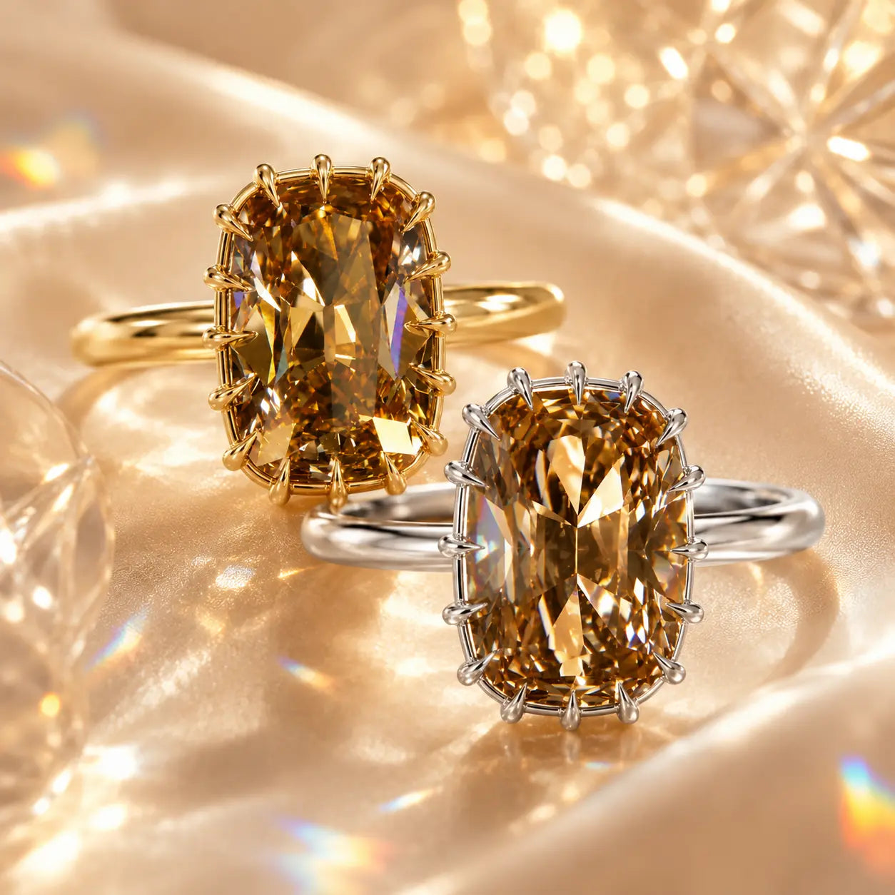 The Golden Hour Crown™ Elongated Cushion Lab-Grown Diamond Ring-Make Fingers Look Longer, Complete Every Outfit & Turn Everyday Moments Into Something Unforgettable | Gold or Silver | Last Day Sale-90% OFF🔥