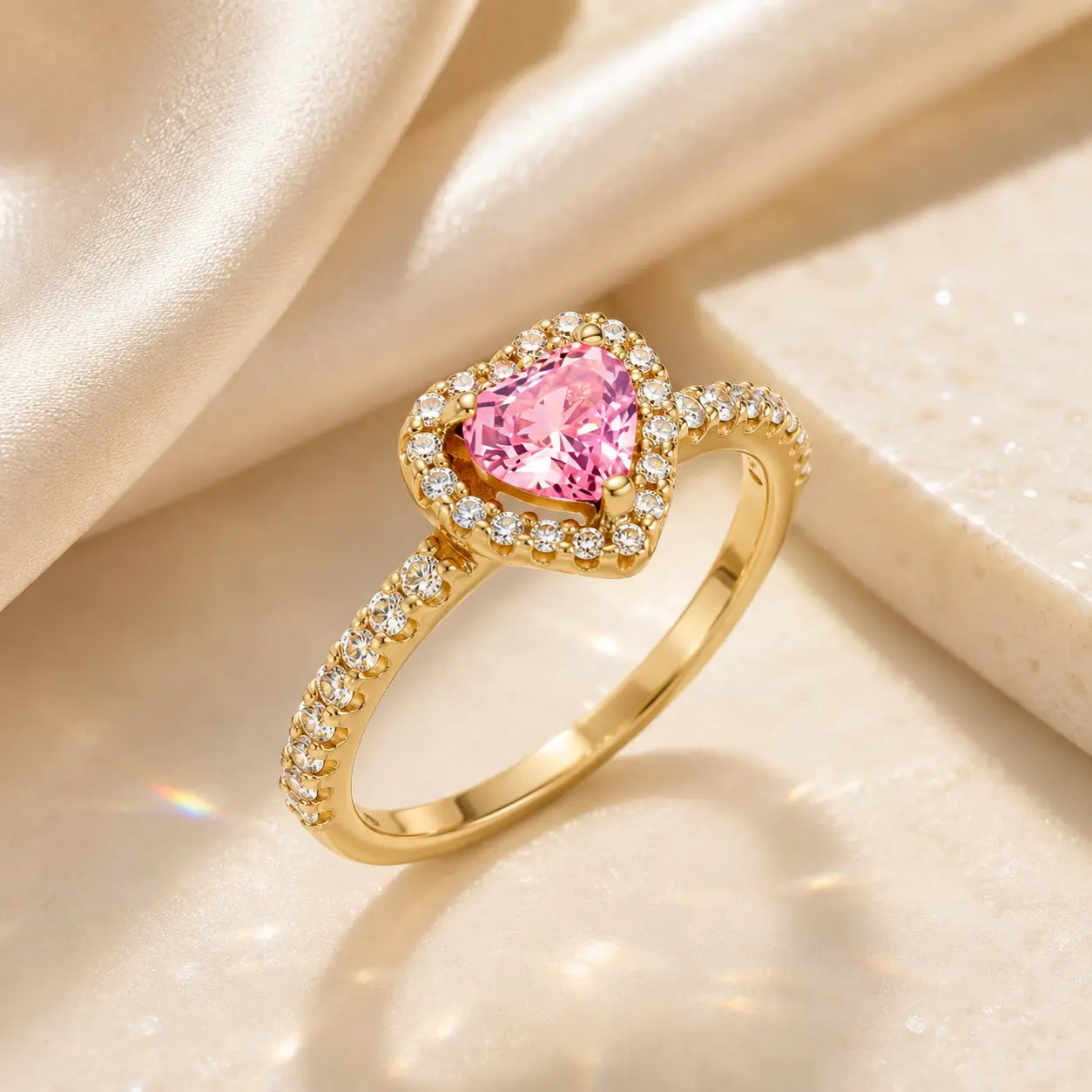 The Blush Promise™ Pink Heart Halo Ring — Grown-Up Romance, Made to Mean More | Last Day Sale-90% OFF🔥