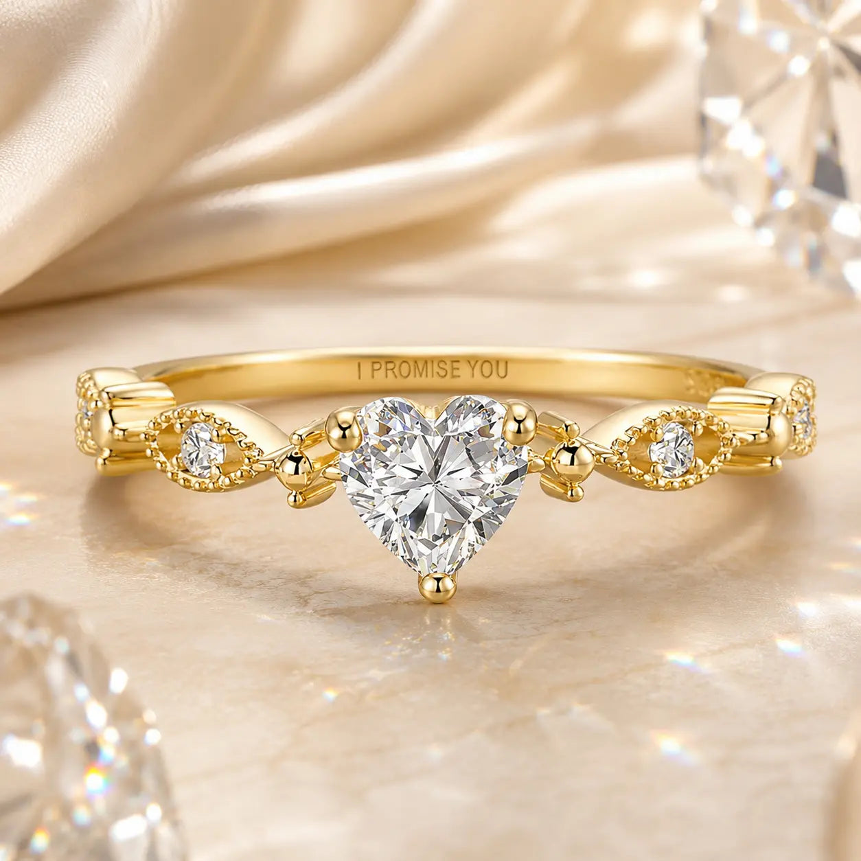 A Promise You Can Wear Every Day — Heart-Cut 5A CZ “I Promise You” Ring in 925 Sterling Silver | Gold or Silver | Last Day Sale-90% OFF🔥