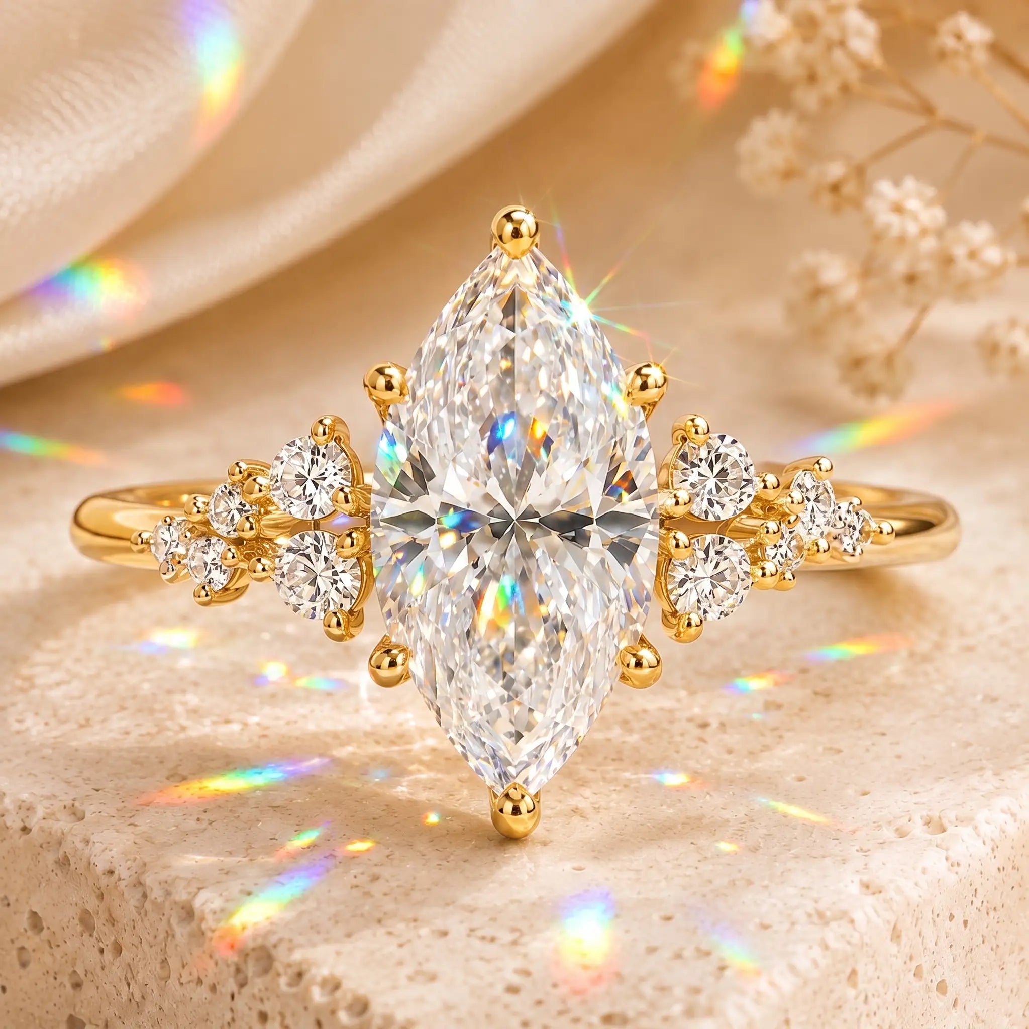 The Everglow Marquise™ Lab-Grown Diamond Ring — A Brilliant, Hand-Elongating Statement Made for Love, Milestones & Choosing Yourself | Gold or Silver | Last Day Sale-90% OFF🔥