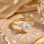 The Blush Bloom™ Oval Moissanite Ring — A Brilliant Oval Center Framed by Delicate Baby’s-Breath Sapphire Clusters in Gold or Silver | Last Day Sale-90% OFF🔥