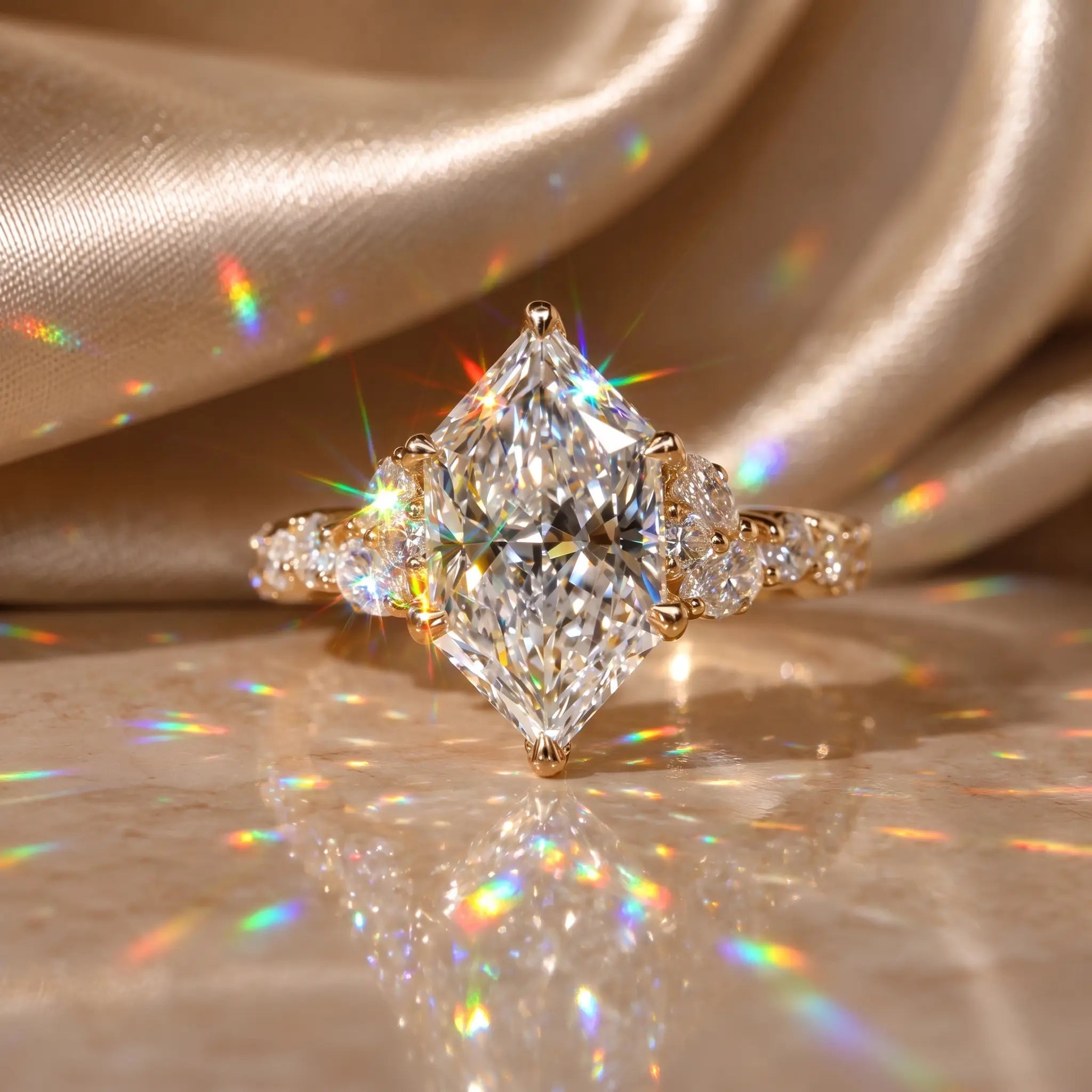 3ct Dutch Marquise Bloom Lab-Grown Diamond Ring — A Finger-Flattering Statement of Brilliant Sparkle & Custom-Look Elegance | Gold or Silver | Last Day Sale-90% OFF🔥