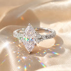 The Marquise Bloom Vintage Moissanite Ring — A Finger-Flattering Marquise Silhouette with Romantic Floral Details in Clear or Blush Pink | Last Day Sale-90% OFF🔥