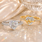 The Heart-Tied Bow Ring — A Brilliant Heart-Cut Crystal Statement Ring Made to Celebrate Love, Milestones & You | Gold or Silver | Last Day Sale-90% OFF🔥