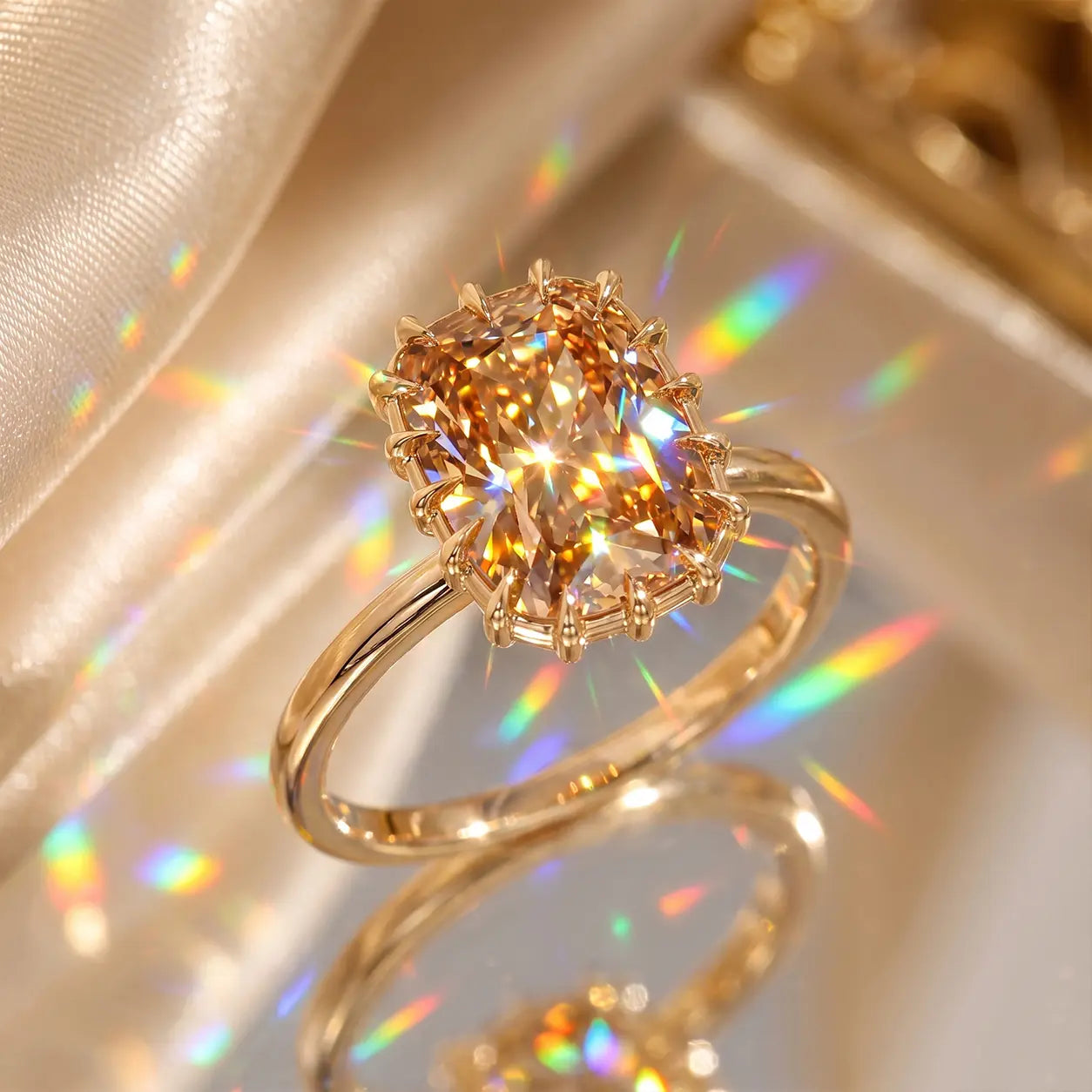 The Golden Hour Crown™ Elongated Cushion Lab-Grown Diamond Ring-Make Fingers Look Longer, Complete Every Outfit & Turn Everyday Moments Into Something Unforgettable | Gold or Silver | Last Day Sale-90% OFF🔥