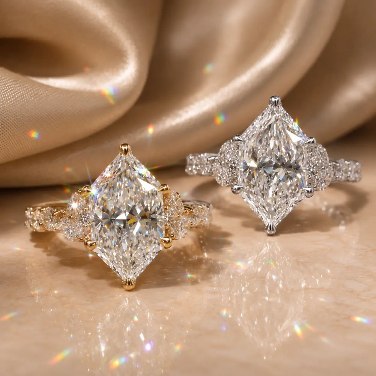 3ct Dutch Marquise Bloom Lab-Grown Diamond Ring — A Finger-Flattering Statement of Brilliant Sparkle & Custom-Look Elegance | Gold or Silver | Last Day Sale-90% OFF🔥