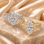 The Marquise Crown Lab-Grown Diamond Ring Set — A Three-Piece Bridal Stack Made for Your Forever | Gold or Silver | Last Day Sale-90% OFF🔥