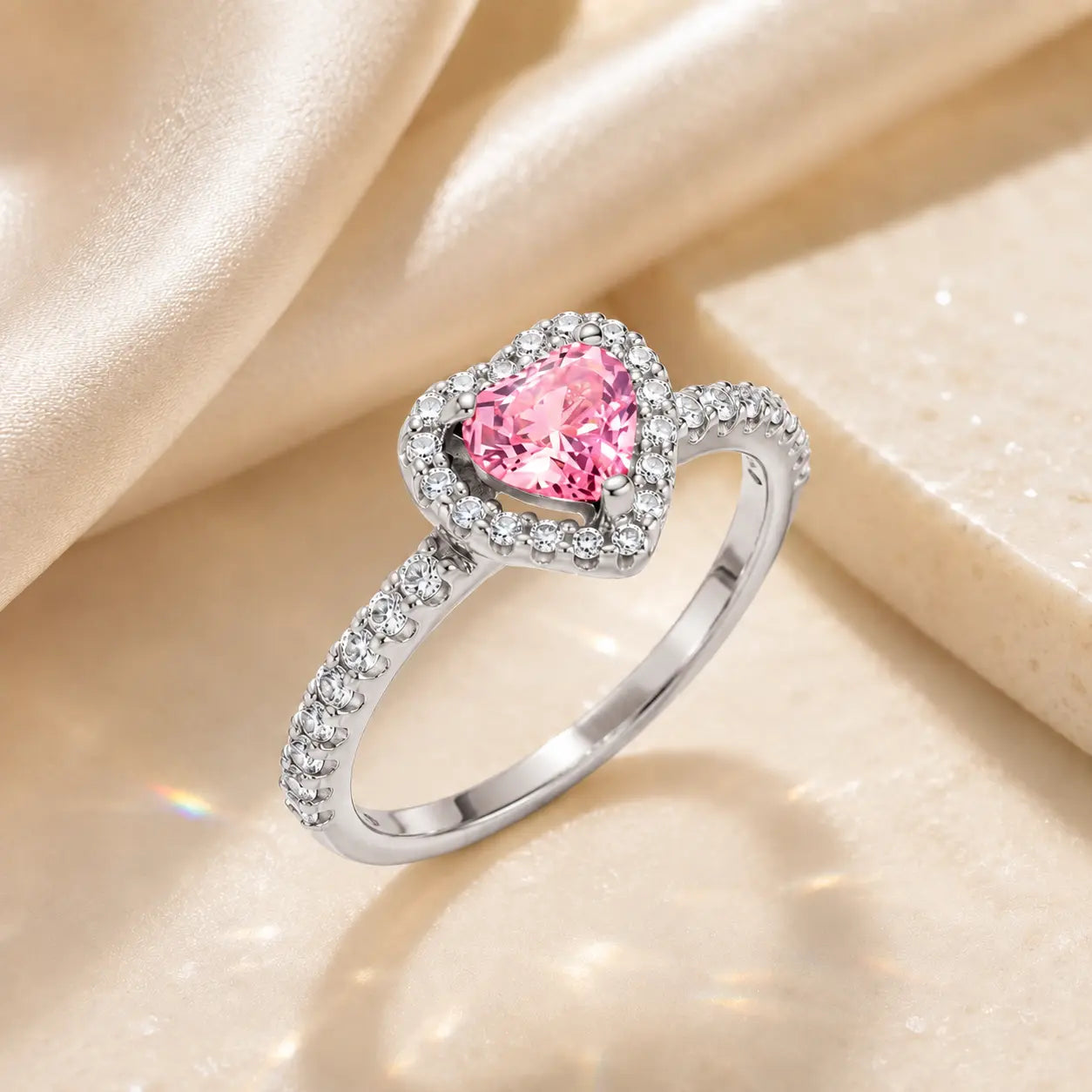 The Blush Promise™ Pink Heart Halo Ring — Grown-Up Romance, Made to Mean More | Last Day Sale-90% OFF🔥