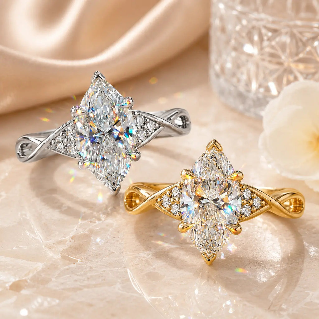 The Marquise That Makes Every Hand Look More Elegant — Brilliant Lab-Grown Diamond Twist Ring for Everyday Sparkle | Gold or Silver | Last Day Sale-90% OFF🔥