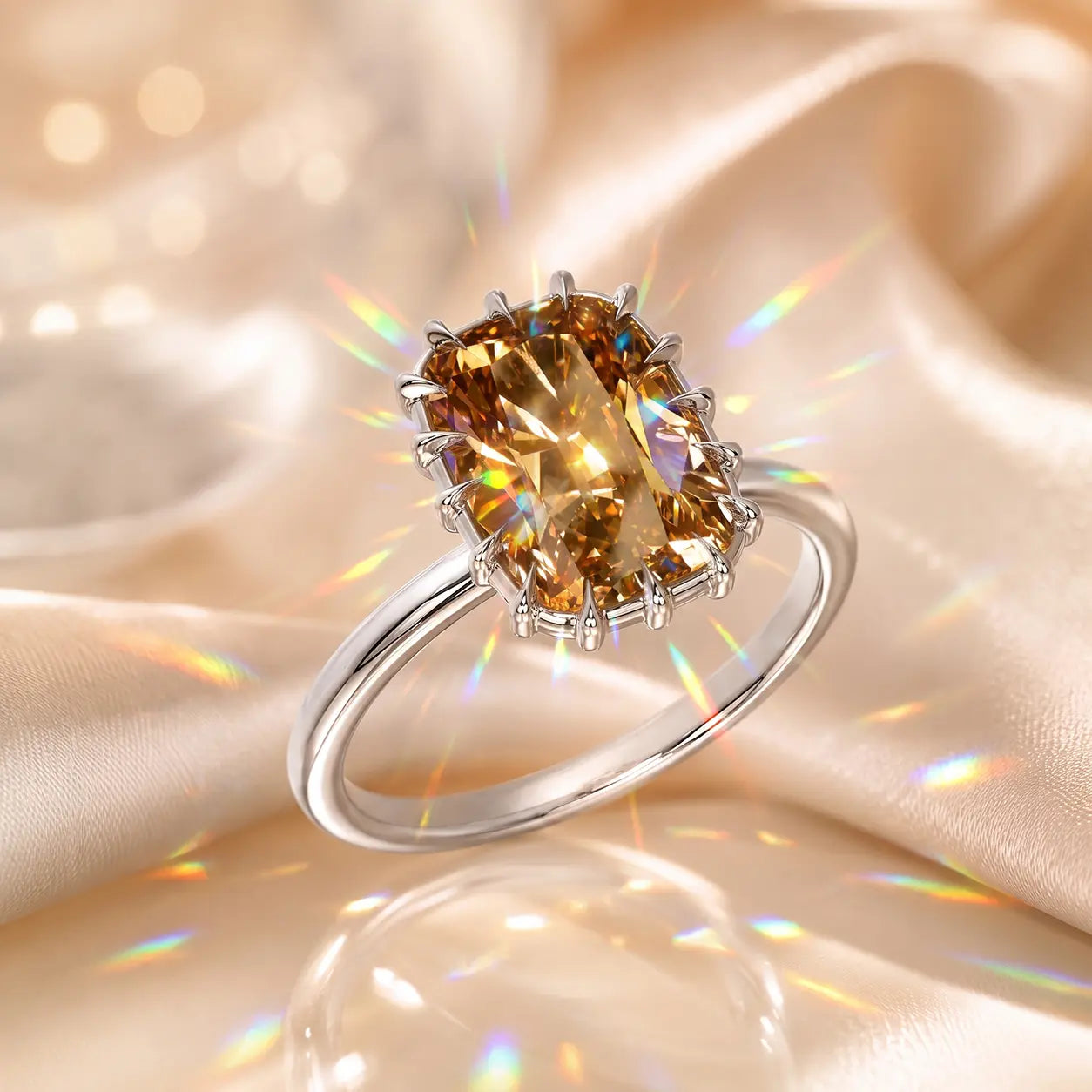 The Golden Hour Crown™ Elongated Cushion Lab-Grown Diamond Ring-Make Fingers Look Longer, Complete Every Outfit & Turn Everyday Moments Into Something Unforgettable | Gold or Silver | Last Day Sale-90% OFF🔥