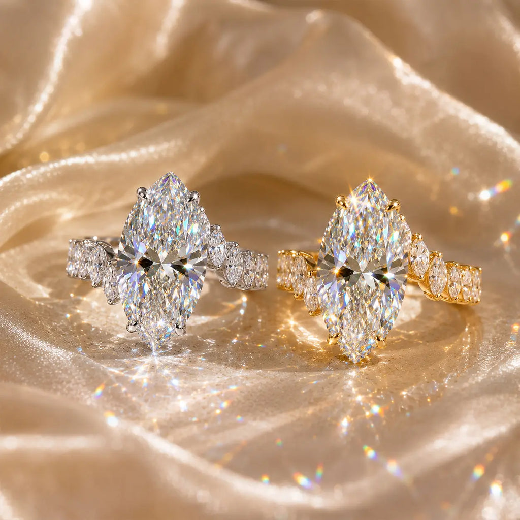 The Marquise Cascade Lab-Grown Diamond Ring — A 10-Carat Statement That Makes Fingers Look Longer, Delivers Full-Hand Sparkle & Finishes Every Look in One Ring | Gold or Silver | Last Day Sale-90% OFF🔥