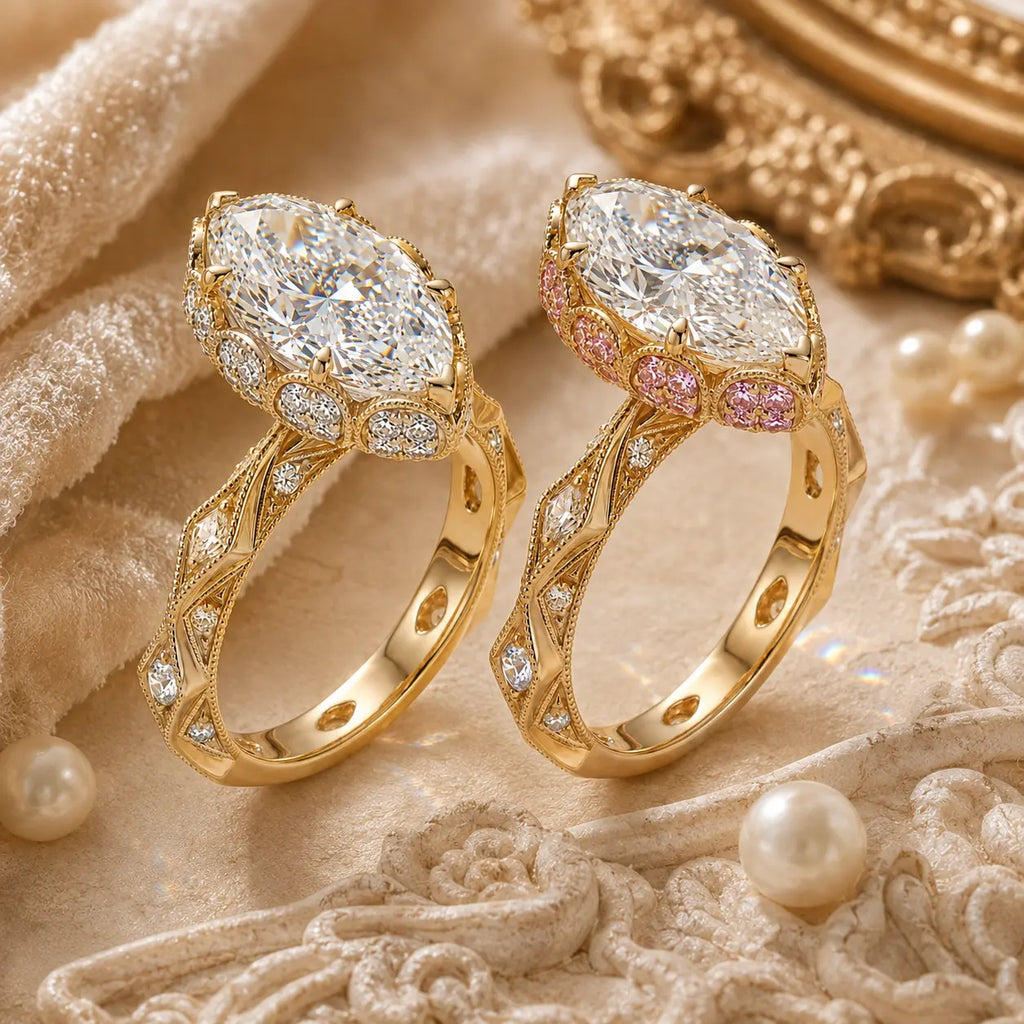 A Timeless Heirloom-Inspired Marquise Ring With Unforgettable Diamond Brilliance | Last Day Sale-90% OFF🔥