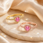 The Blush Promise™ Pink Heart Halo Ring — Grown-Up Romance, Made to Mean More | Last Day Sale-90% OFF🔥
